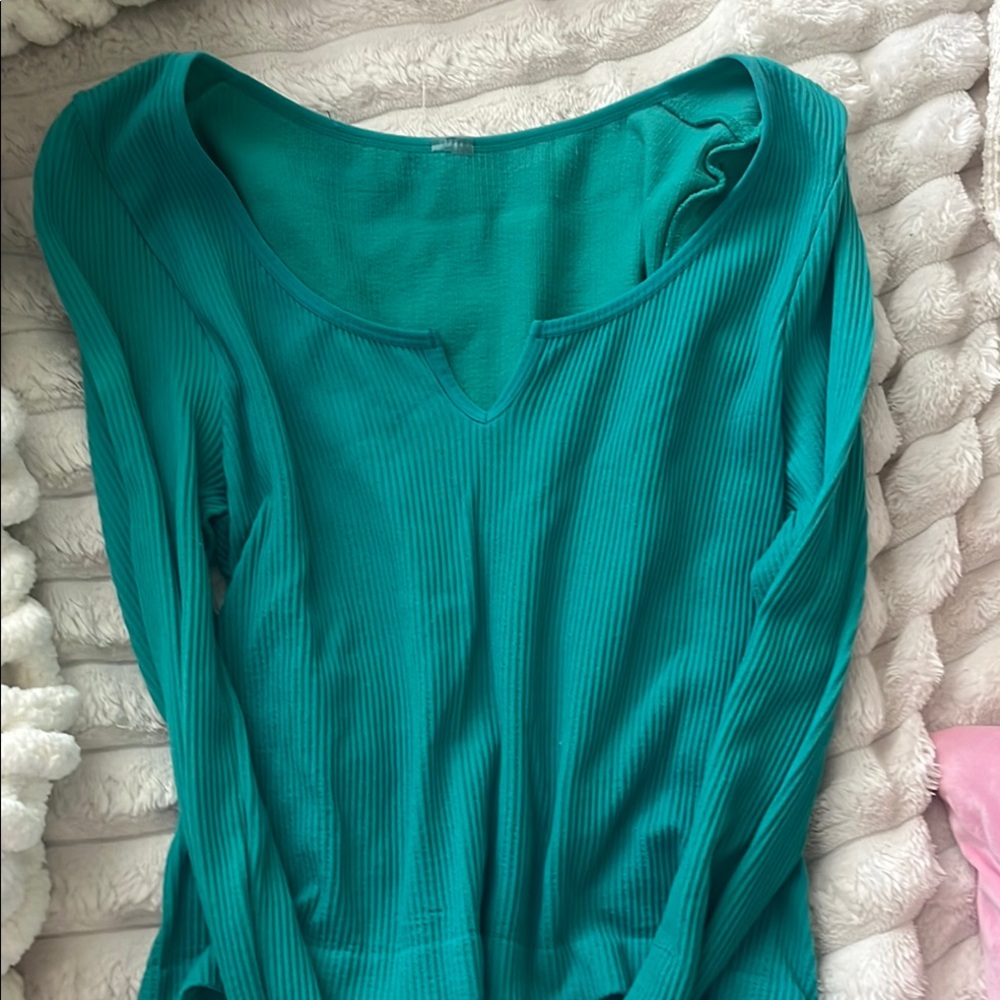 Teal Long Sleeve Women's Top